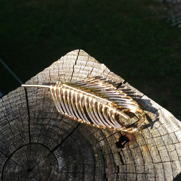 Valenza 1/20 12 kt. GF leaf brooch - Picture 3 of 5